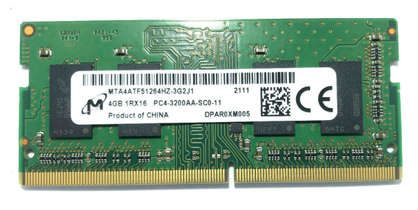 4GB DDR4 RAM Micron Arbeitsspeicher SO-DIMM 3200 PC4-25600 für Notebook, Laptop