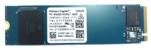 256GB SSD NVMe Western Digital 2280 M.2 intern PCIe für Notebook Laptop Computer