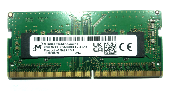 8GB DDR4 RAM Micron Arbeitsspeicher SO-DIMM 3200 PC4-25600 für Notebook, Laptop