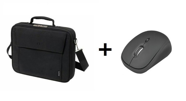 Paket - Set: Notebook Tasche für Notebooks bis 39,6cm (15,6") + Notebook Funkmaus USB